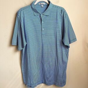 Peter Millar Horizontal Striped Polo Golf Shirt L
